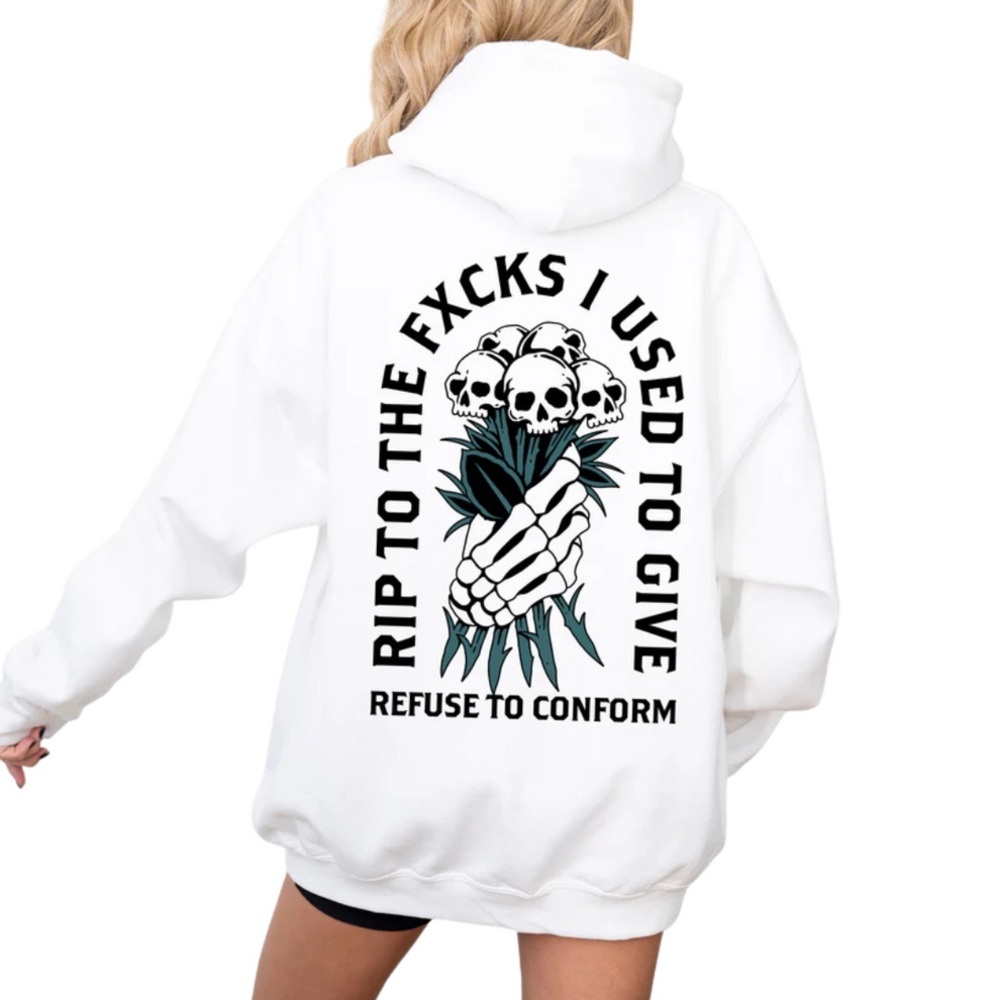 RIP TO THE FXCKS I USED TO GIVE ULTRA-HEAVY HOODIE | Medium | Refuse to Conform